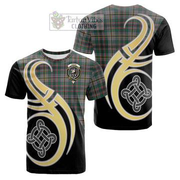 Craig Ancient Tartan Cotton T-shirt with Family Crest and Celtic Symbol Style