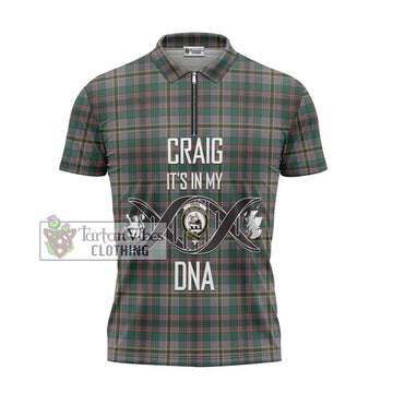 Craig Ancient Tartan Zipper Polo Shirt with Family Crest DNA In Me Style