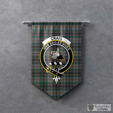 Craig Ancient Tartan Gonfalon, Tartan Banner with Family Crest