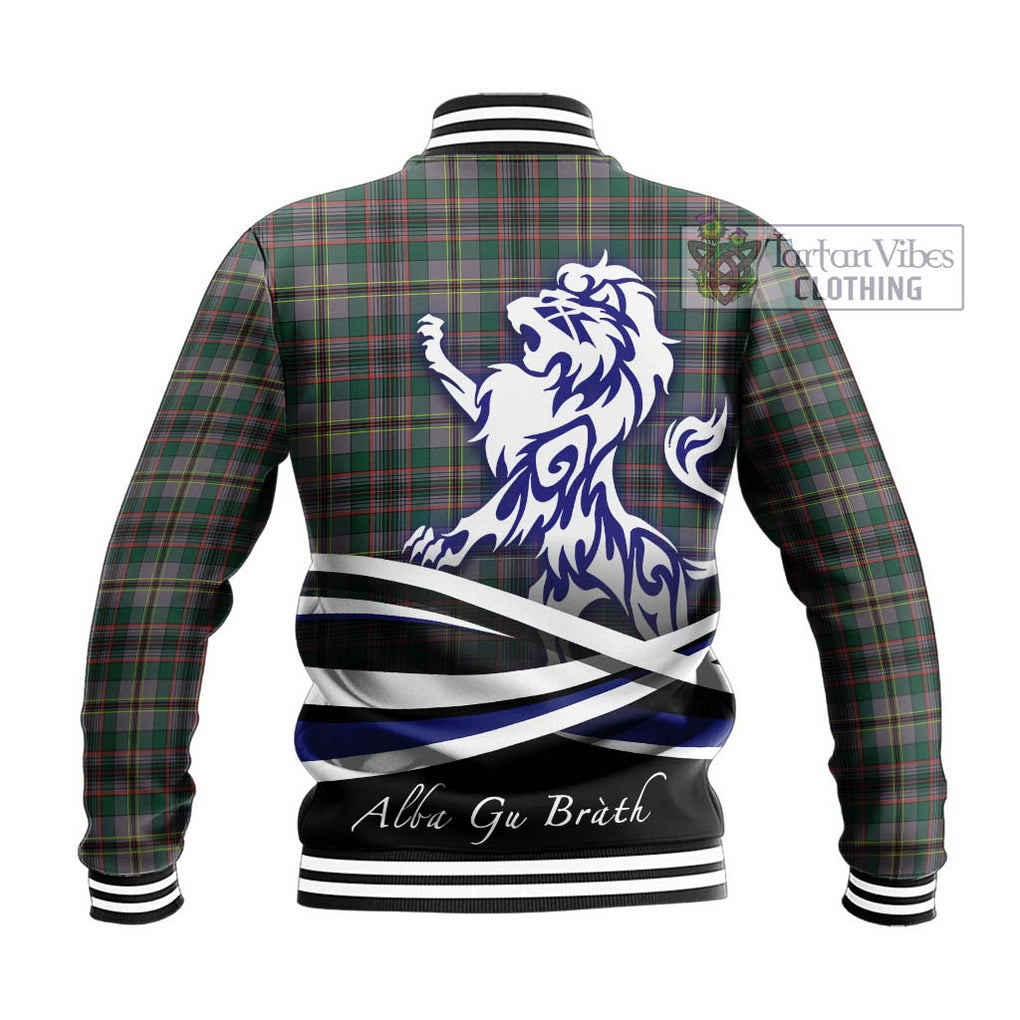 Craig Ancient Tartan Baseball Jacket with Alba Gu Brath Regal Lion Emblem - Tartanvibesclothing Shop