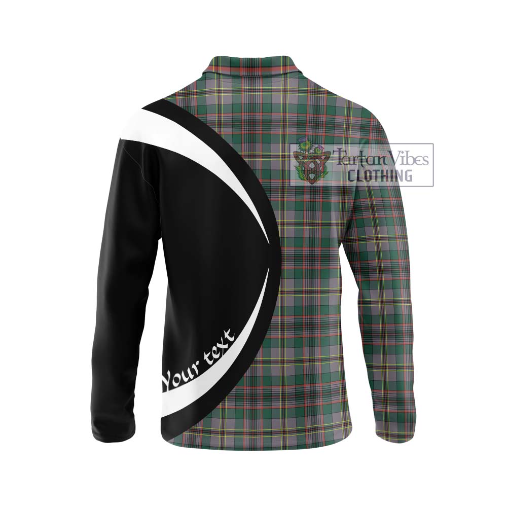 Craig Ancient Tartan Long Sleeve Polo Shirt with Family Crest Circle Style - Tartan Vibes Clothing