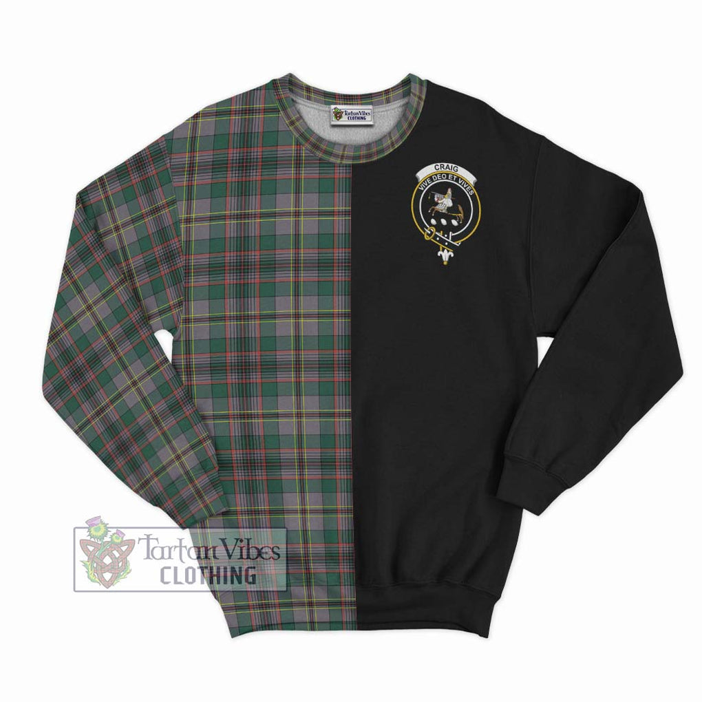 Craig Ancient Tartan Sweatshirt with Family Crest and Half Of Me Style - Tartanvibesclothing Shop