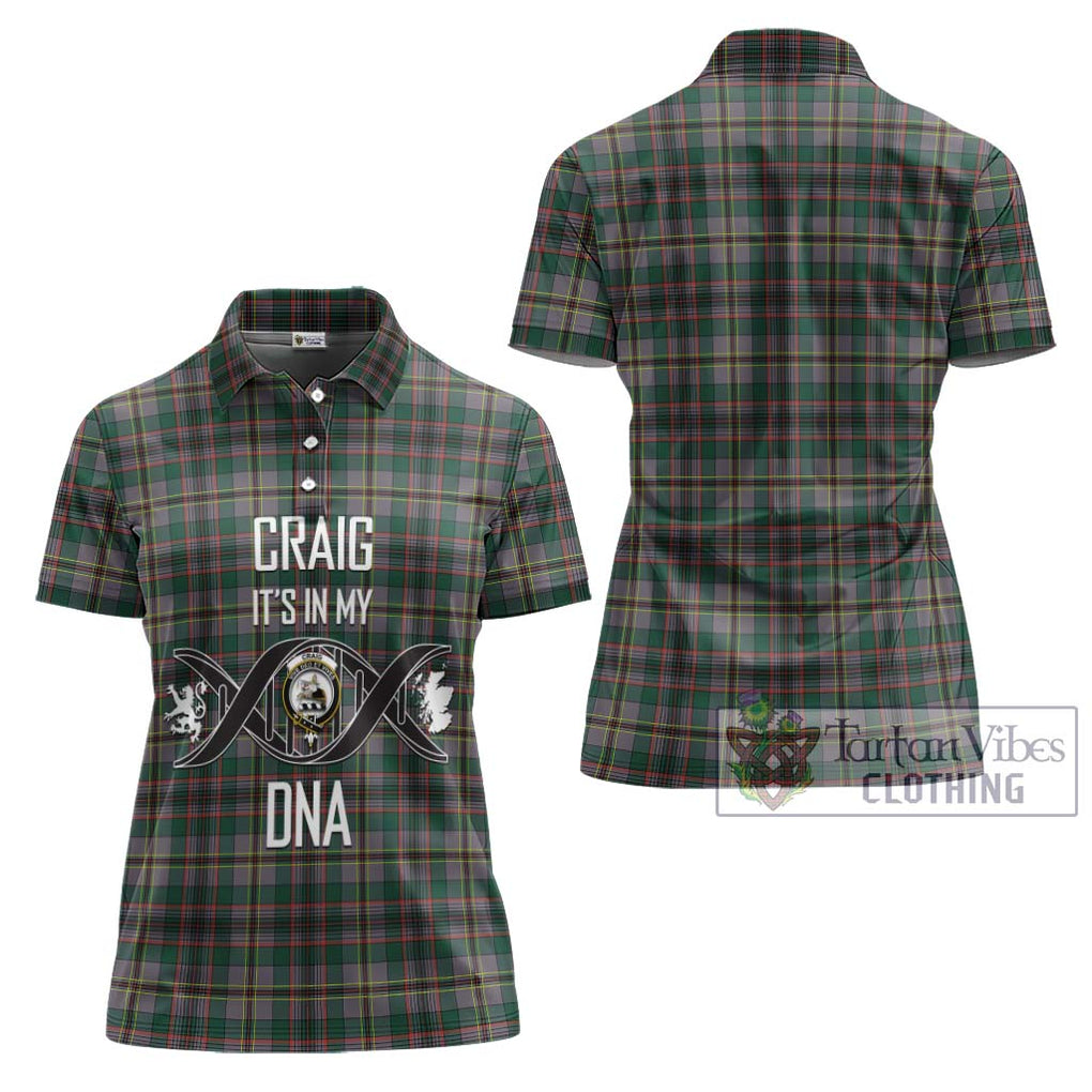 Craig Ancient Tartan Women's Polo Shirt with Family Crest DNA In Me Style - Tartanvibesclothing Shop