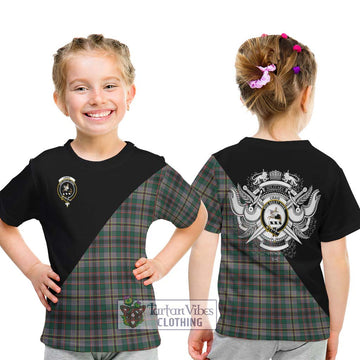 Craig Ancient Tartan Kid T-Shirt with Family Crest and Military Logo Style