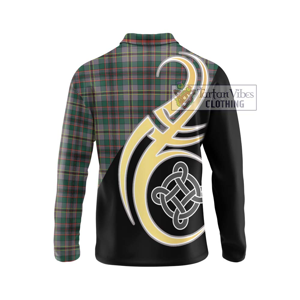 Craig Ancient Tartan Long Sleeve Polo Shirt with Family Crest and Celtic Symbol Style - Tartan Vibes Clothing