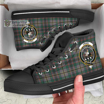 Craig Ancient Tartan High Top Shoes with Family Crest