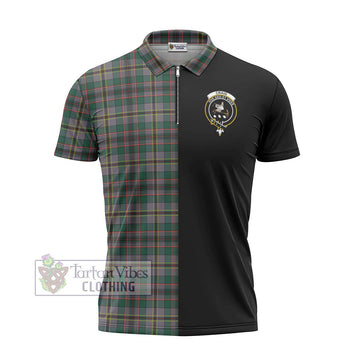 Craig Ancient Tartan Zipper Polo Shirt with Family Crest and Half Of Me Style