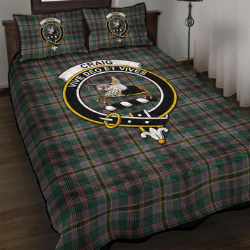 Craig Ancient Tartan Quilt Bed Set with Family Crest