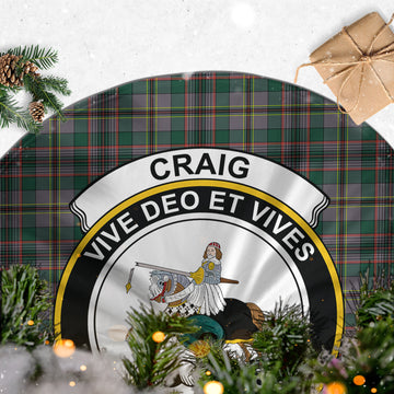 Craig Ancient Tartan Christmas Tree Skirt with Family Crest