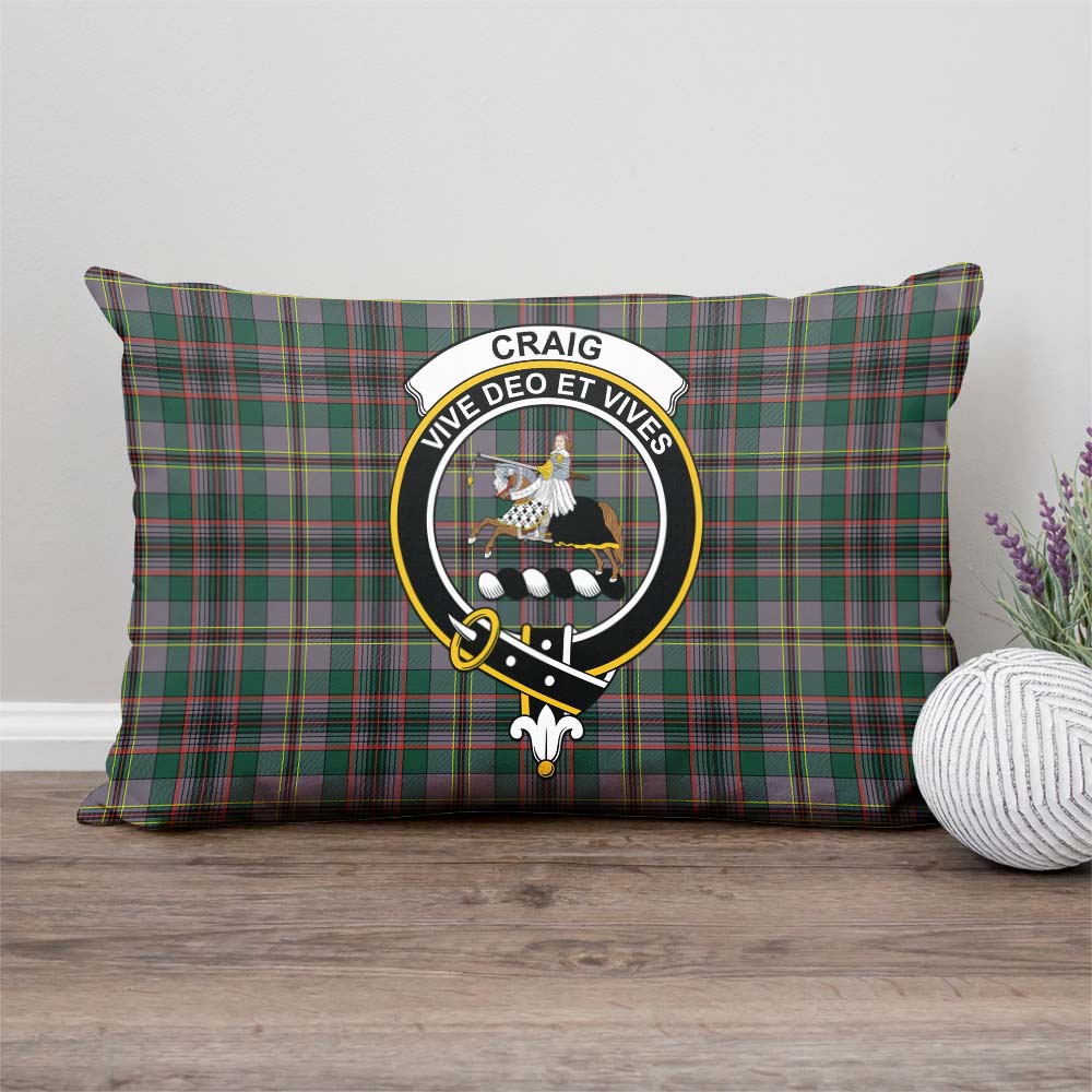 Craig Ancient Tartan Pillow Cover with Family Crest Rectangle Pillow Cover - Tartanvibesclothing