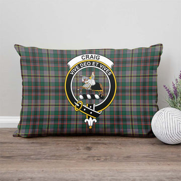 Craig Ancient Tartan Pillow Cover with Family Crest