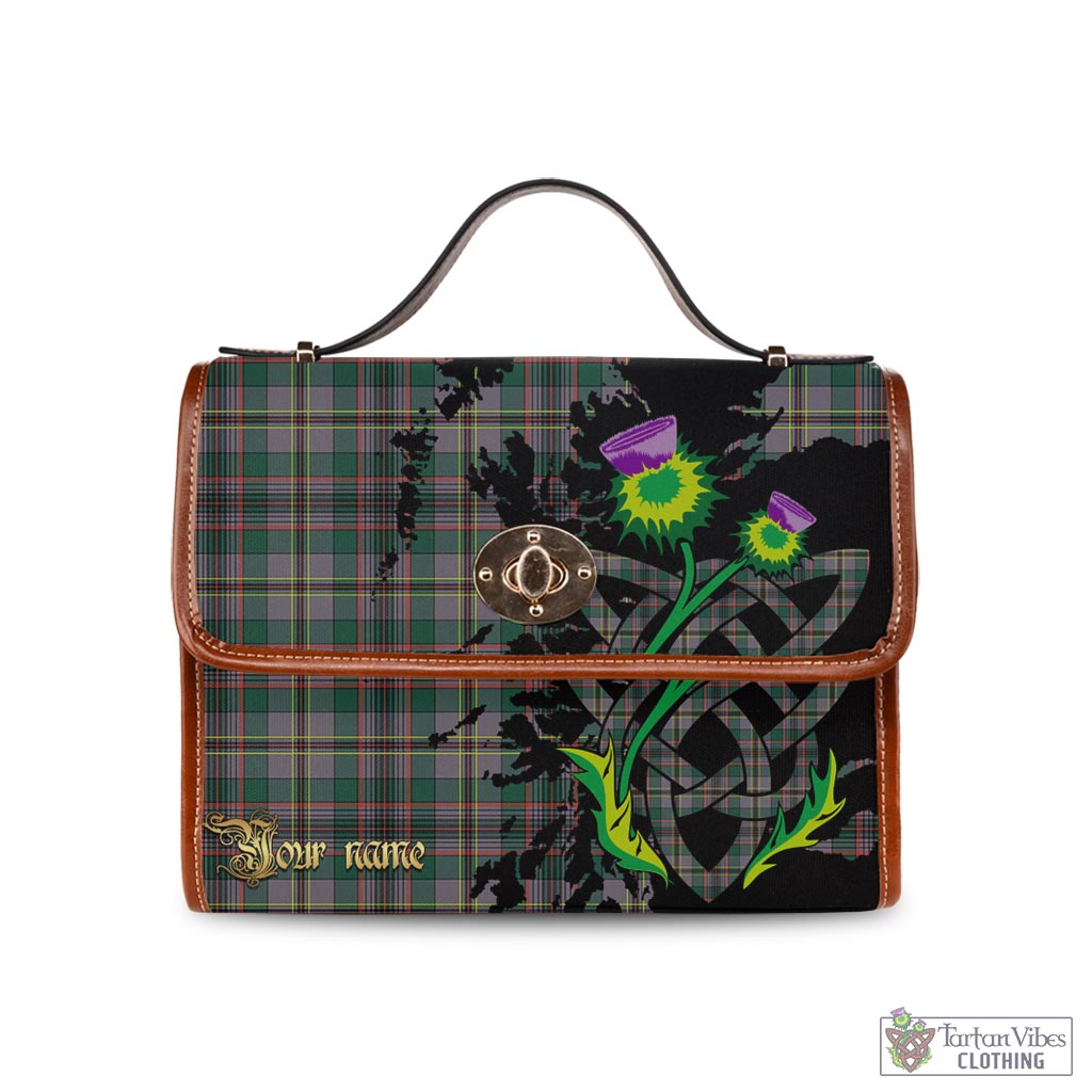 Tartan Vibes Clothing Craig Ancient Tartan Waterproof Canvas Bag with Scotland Map and Thistle Celtic Accents