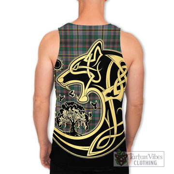 Craig Ancient Tartan Men's Tank Top with Family Crest Celtic Wolf Style