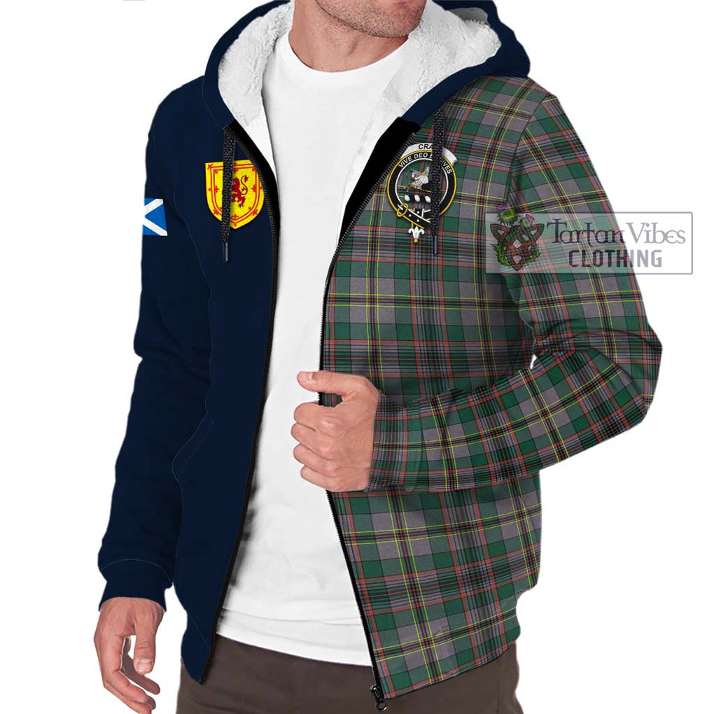 Tartan Vibes Clothing Craig Ancient Tartan Sherpa Hoodie with Scottish Lion Royal Arm Half Style