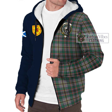 Craig Ancient Tartan Sherpa Hoodie Alba with Scottish Lion Royal Arm Half Style