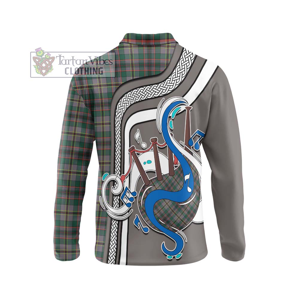 Tartan Vibes Clothing Craig Ancient Tartan Long Sleeve Polo Shirt with Epic Bagpipe Style