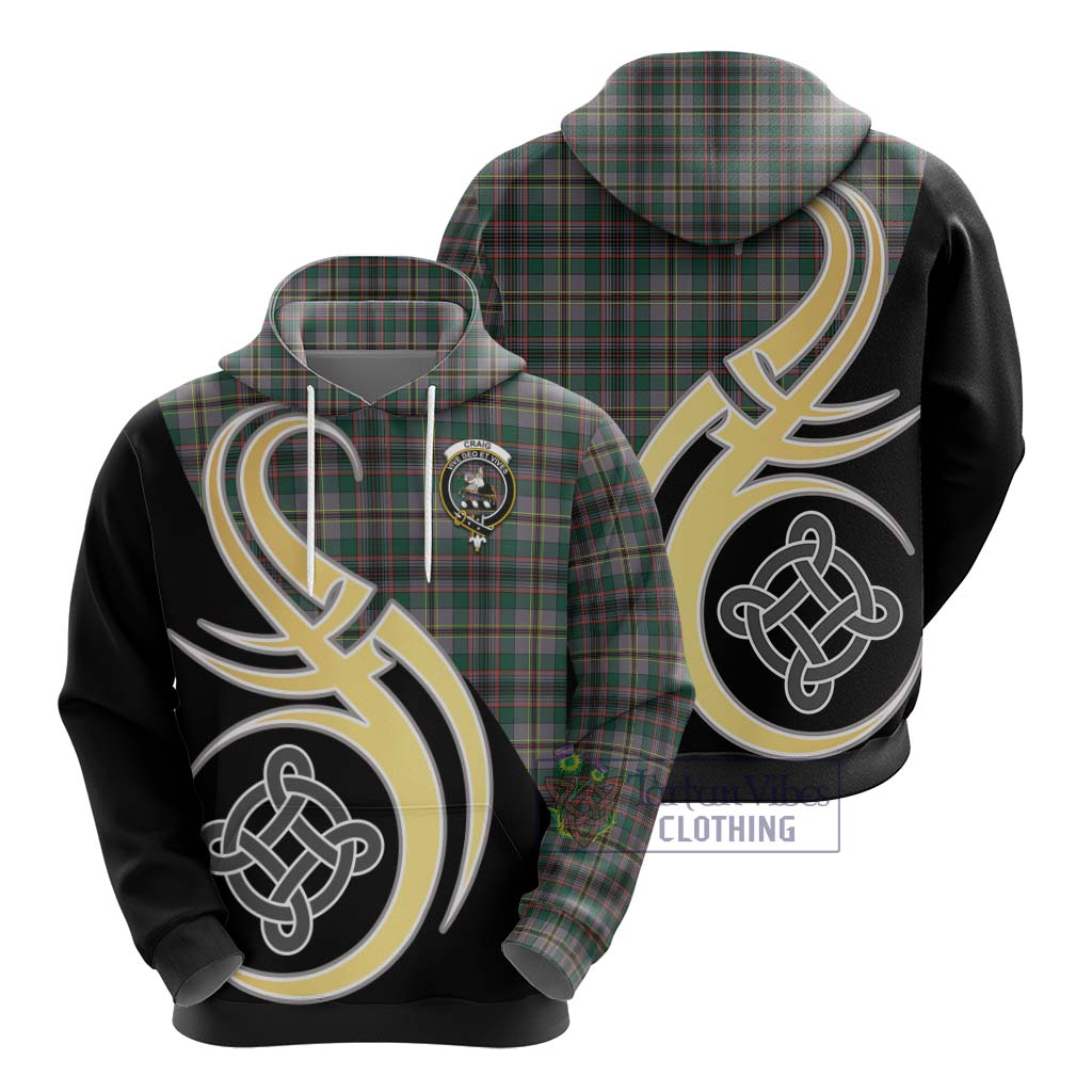 Tartan Vibes Clothing Craig Ancient Tartan Hoodie with Family Crest and Celtic Symbol Style