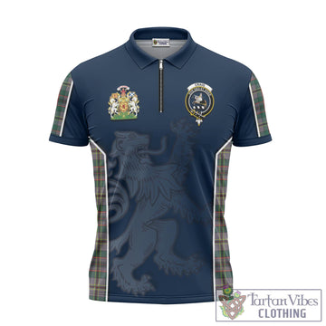 Craig Ancient Tartan Zipper Polo Shirt with Family Crest and Lion Rampant Vibes Sport Style