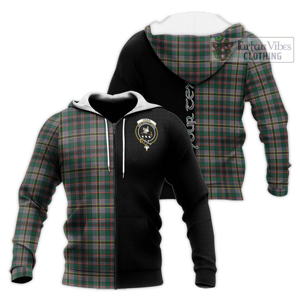 Craig Ancient Tartan Knitted Hoodie with Family Crest and Half Of Me Style Unisex Knitted Zip Hoodie - Tartanvibesclothing Shop