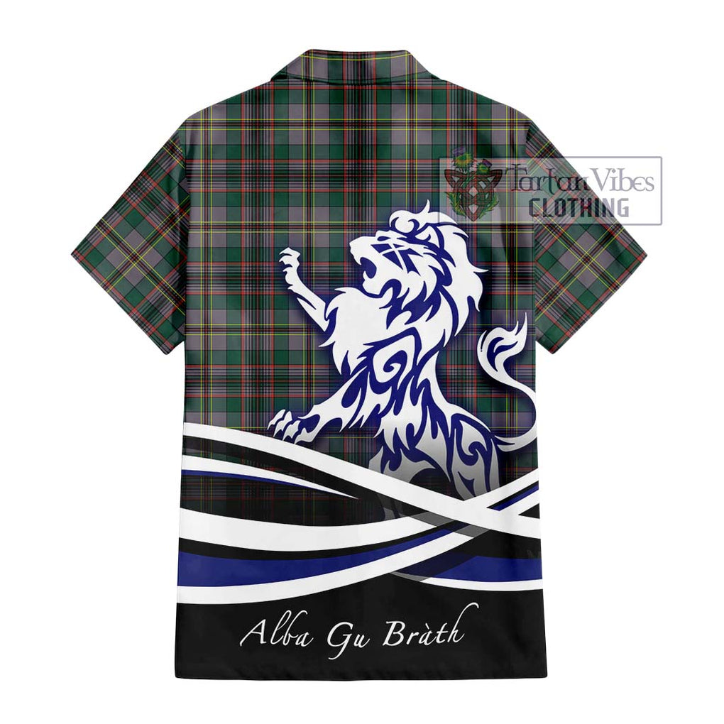 Craig Ancient Tartan Short Sleeve Button Shirt with Alba Gu Brath Regal Lion Emblem - Tartanvibesclothing Shop