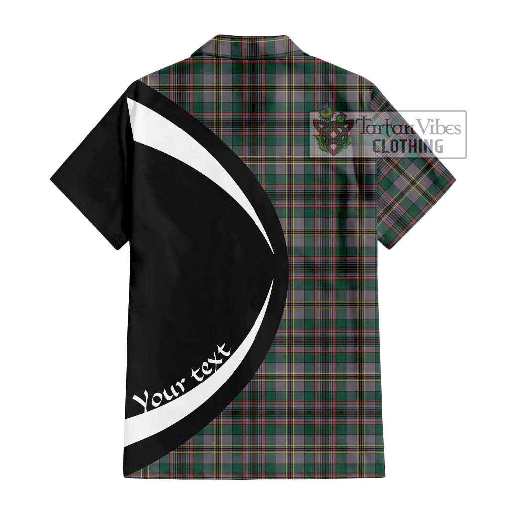 Craig Ancient Tartan Short Sleeve Button Up with Family Crest Circle Style - Tartan Vibes Clothing