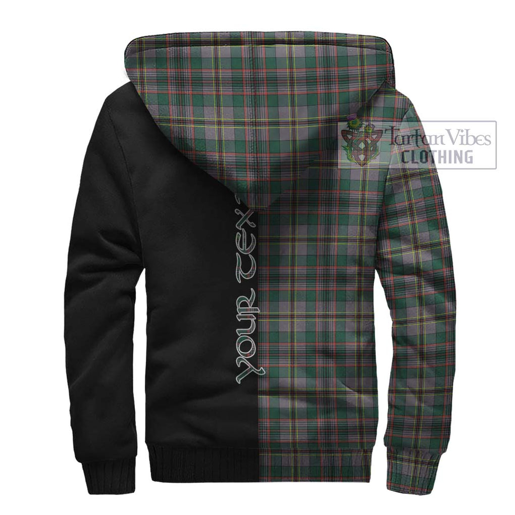 Craig Ancient Tartan Sherpa Hoodie with Family Crest and Half Of Me Style - Tartanvibesclothing Shop