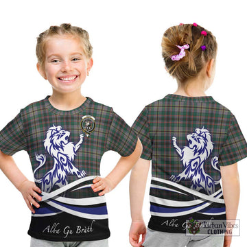 Craig Ancient Tartan Kid T-Shirt with Alba Gu Brath Regal Lion Emblem