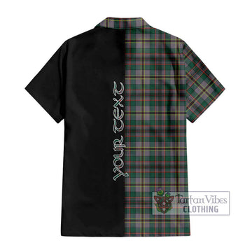 Craig Ancient Tartan Short Sleeve Button Shirt with Family Crest and Half Of Me Style