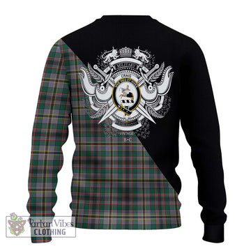 Craig Ancient Tartan Ugly Sweater with Family Crest and Military Logo Style