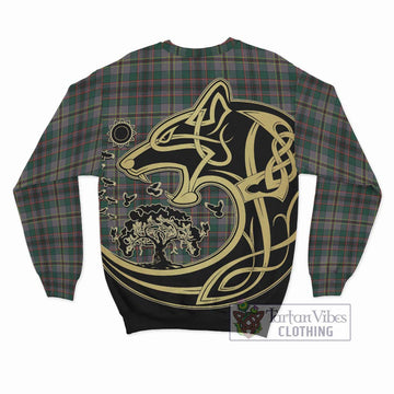 Craig Ancient Tartan Sweatshirt with Family Crest Celtic Wolf Style