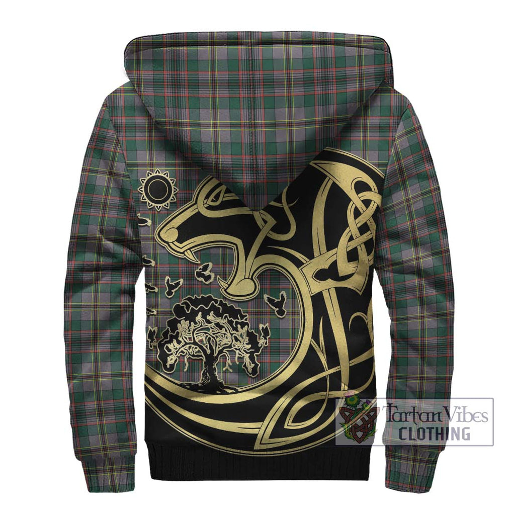 Craig Ancient Tartan Sherpa Hoodie with Family Crest Celtic Wolf Style - Tartan Vibes Clothing