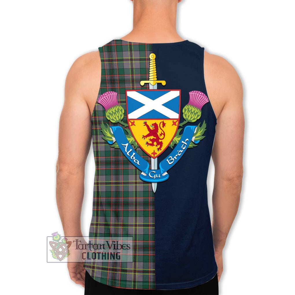 Tartan Vibes Clothing Craig Ancient Tartan Men's Tank Top with Scottish Lion Royal Arm Half Style