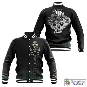 Craig Ancient Tartan Baseball Jacket Featuring Alba Gu Brath Family Crest Celtic Inspired