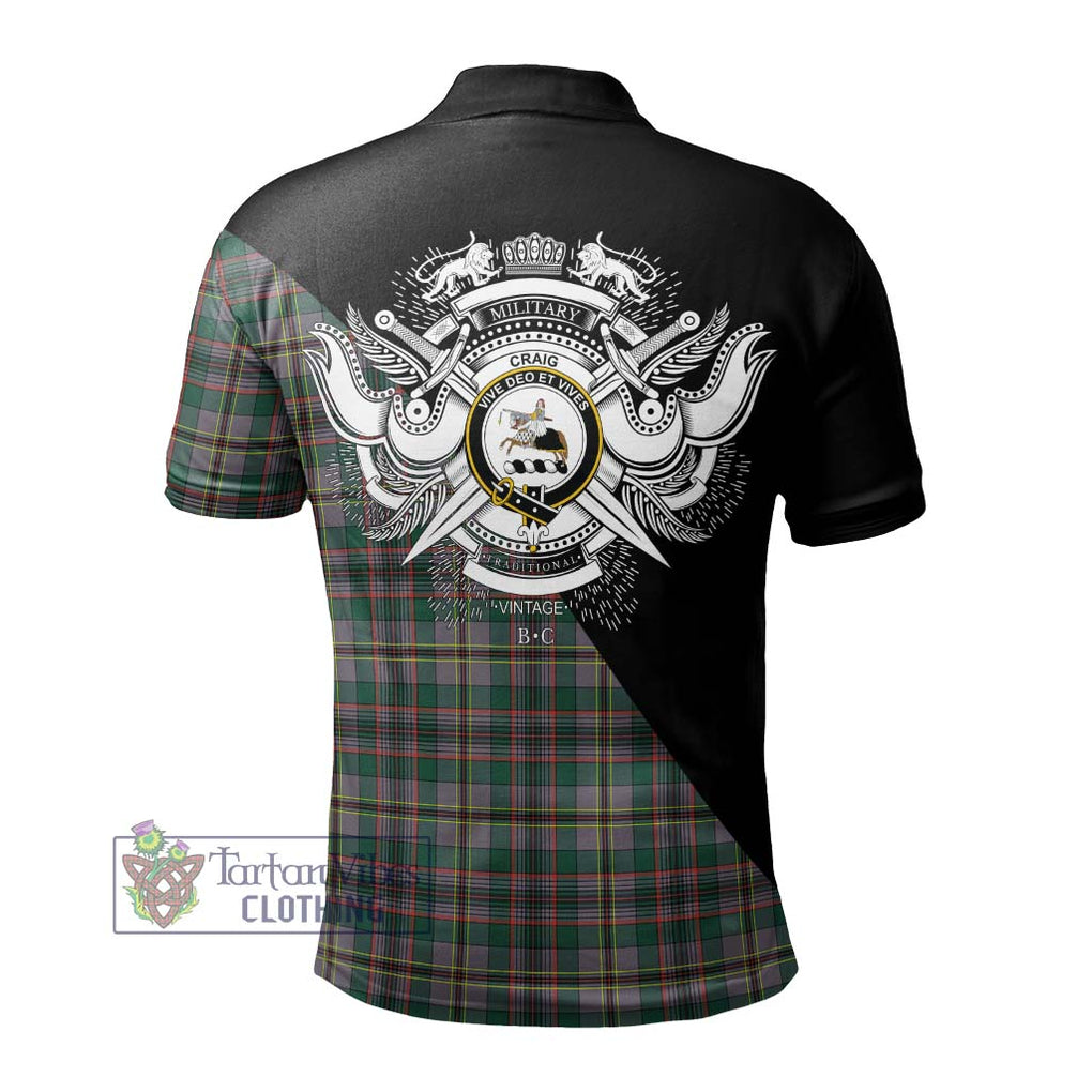 Craig Ancient Tartan Polo Shirt with Family Crest and Military Logo Style - Tartanvibesclothing Shop