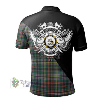 Craig Ancient Tartan Polo Shirt with Family Crest and Military Logo Style