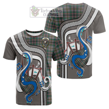 Craig Ancient Tartan Cotton T-shirt with Epic Bagpipe Style