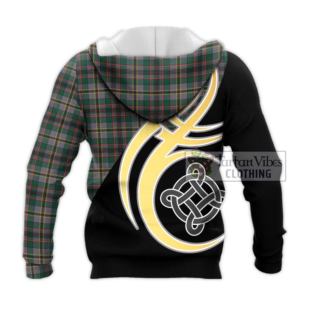 Craig Ancient Tartan Knitted Hoodie with Family Crest and Celtic Symbol Style - Tartan Vibes Clothing