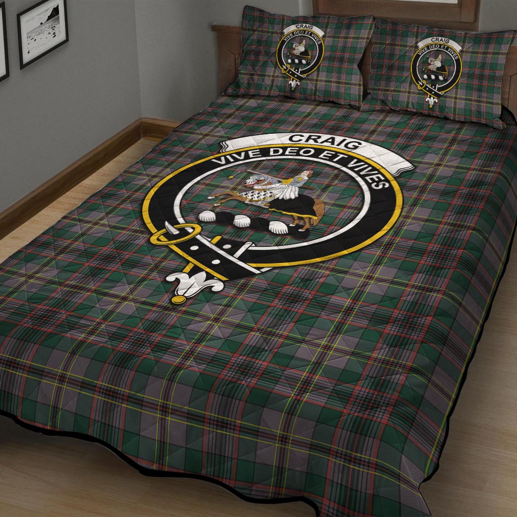 Craig Ancient Tartan Quilt Bed Set with Family Crest - Tartan Vibes Clothing