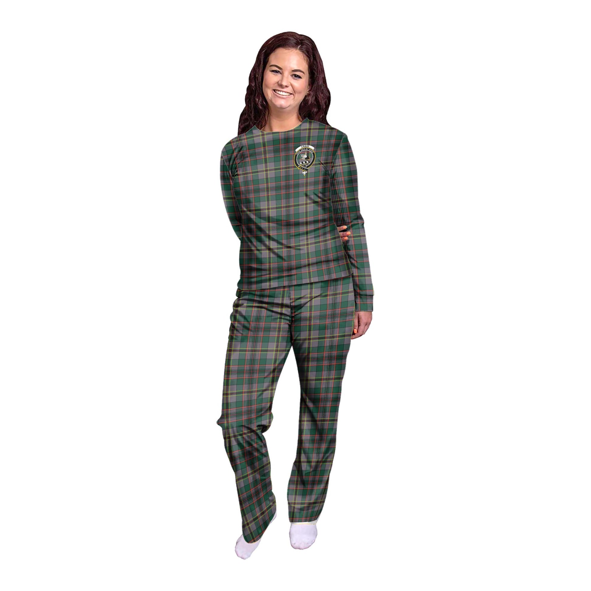 Craig Ancient Tartan Pajamas Family Set with Family Crest - Tartan Vibes Clothing