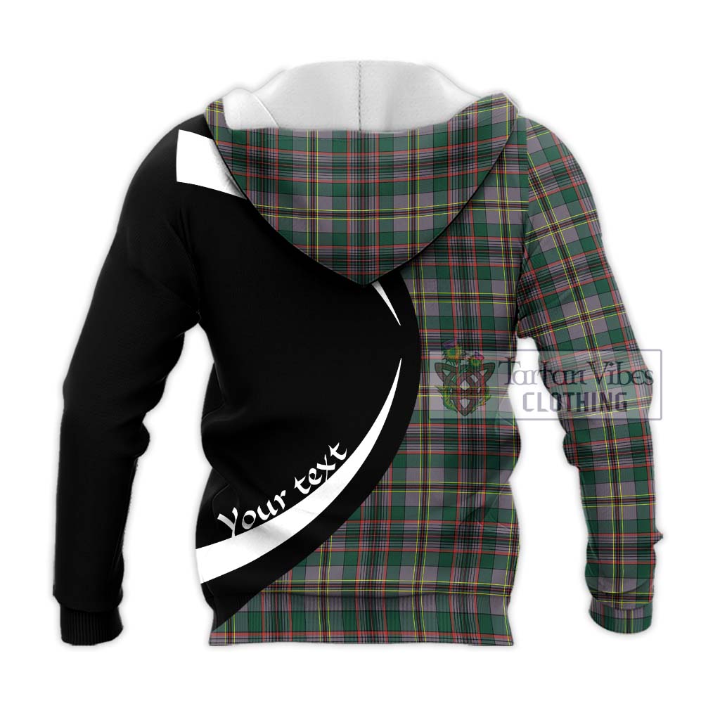 Craig Ancient Tartan Knitted Hoodie with Family Crest Circle Style - Tartan Vibes Clothing