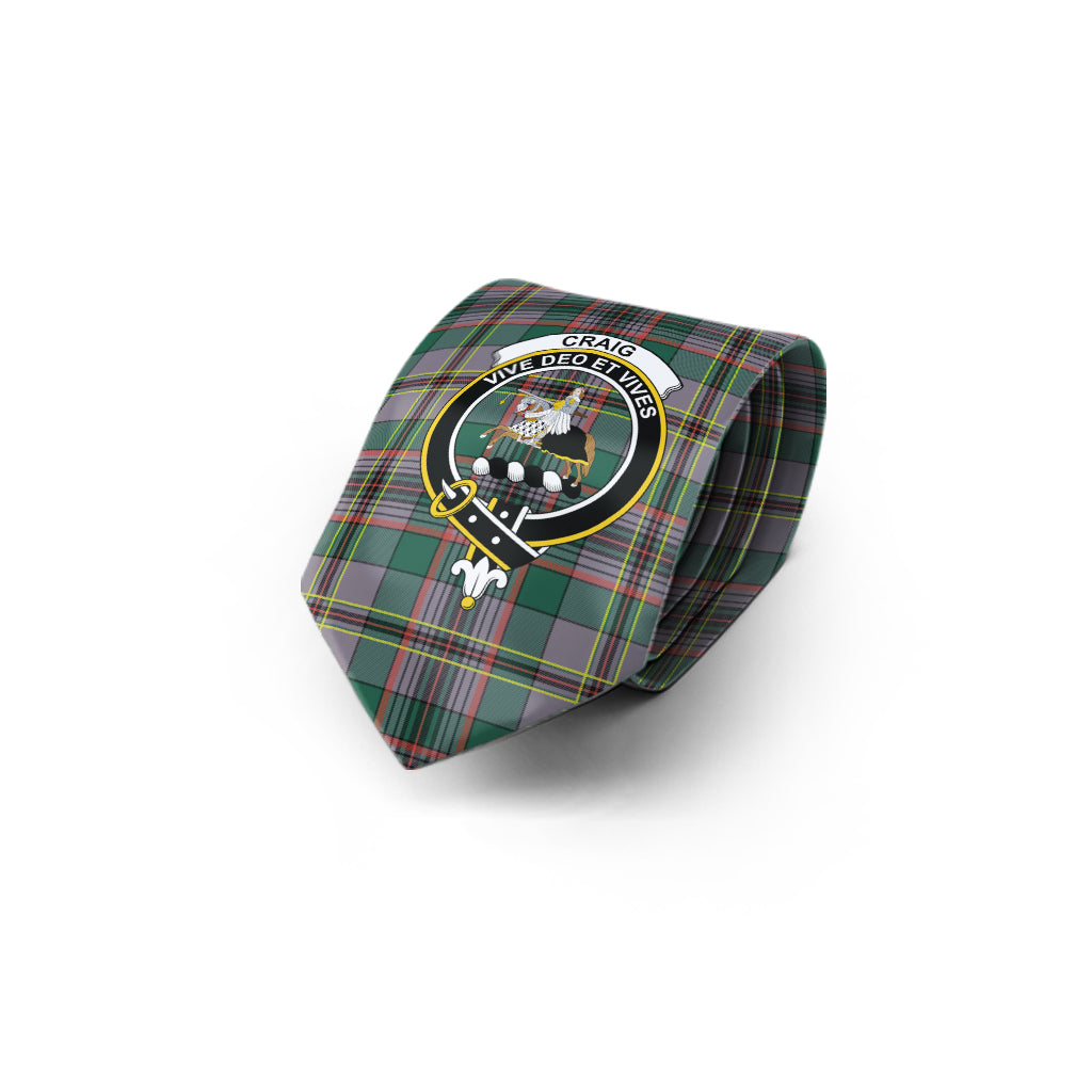 Craig Ancient Tartan Classic Necktie with Family Crest - Tartan Vibes Clothing