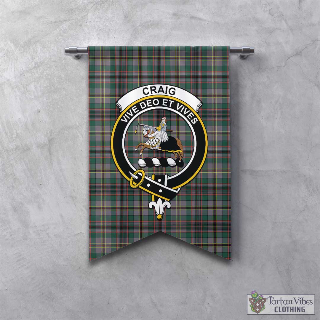 Tartan Vibes Clothing Craig Ancient Tartan Gonfalon, Tartan Banner with Family Crest