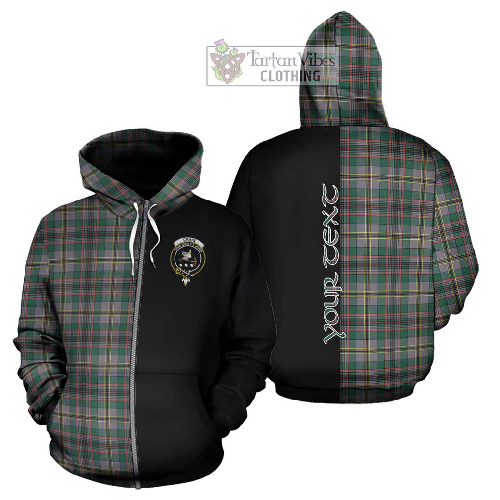 Craig Ancient Tartan Hoodie with Family Crest and Half Of Me Style - Tartanvibesclothing Shop