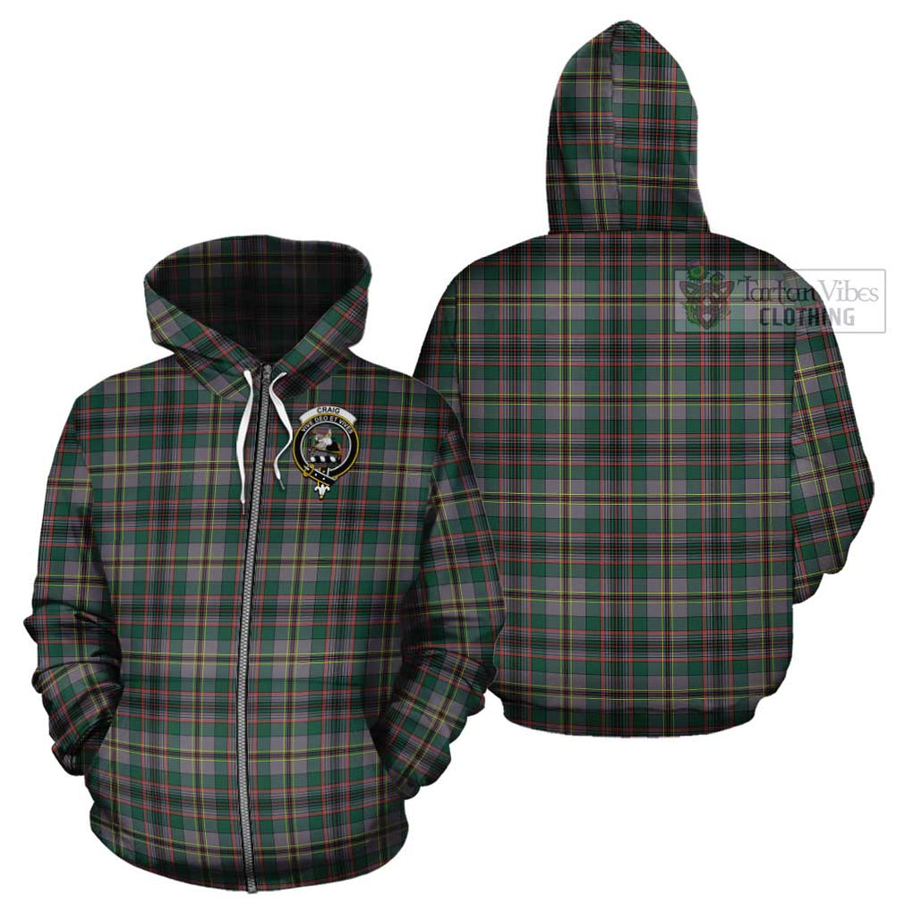 Craig Ancient Tartan Cotton Hoodie with Family Crest Zip Hoodie - Tartan Vibes Clothing