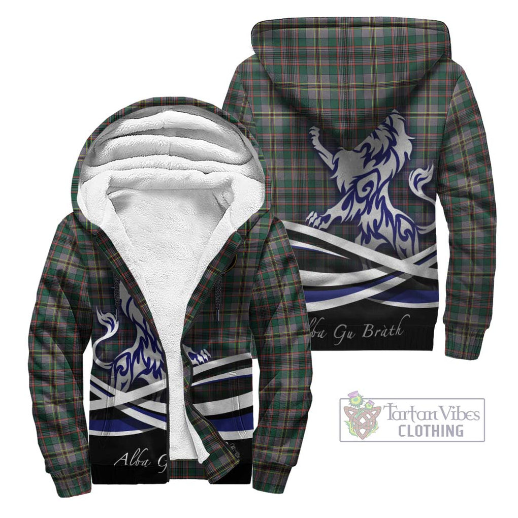 Craig Ancient Tartan Sherpa Hoodie with Alba Gu Brath Regal Lion Emblem Unisex - Tartanvibesclothing Shop