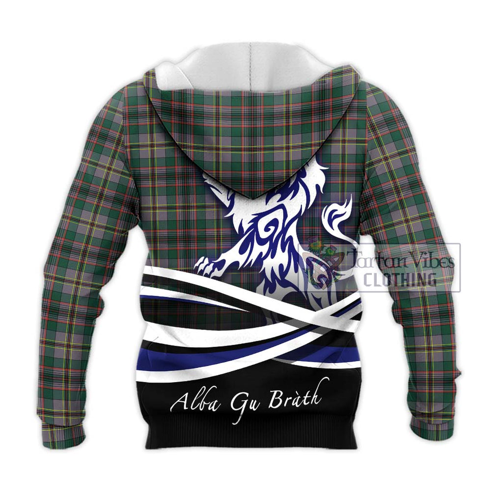 Craig Ancient Tartan Knitted Hoodie with Alba Gu Brath Regal Lion Emblem - Tartanvibesclothing Shop