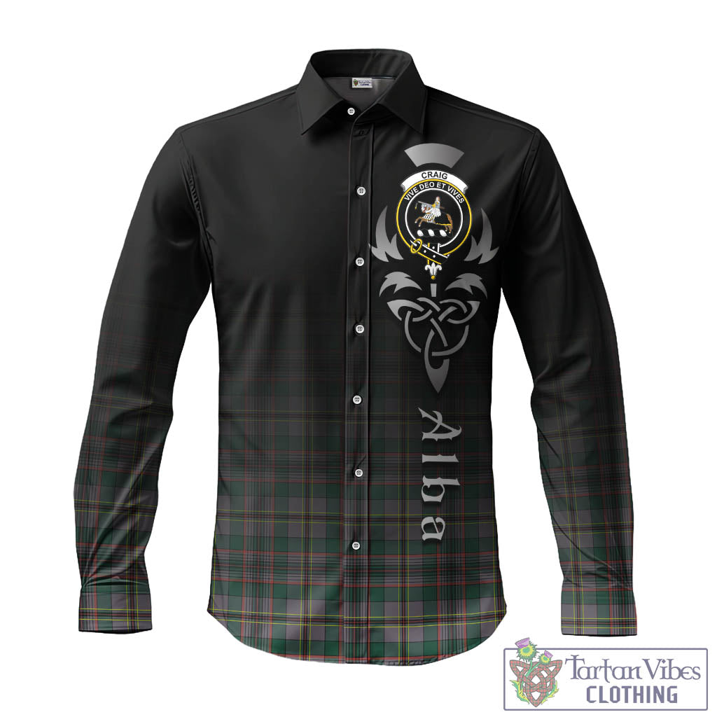 Tartan Vibes Clothing Craig Ancient Tartan Long Sleeve Button Up Featuring Alba Gu Brath Family Crest Celtic Inspired