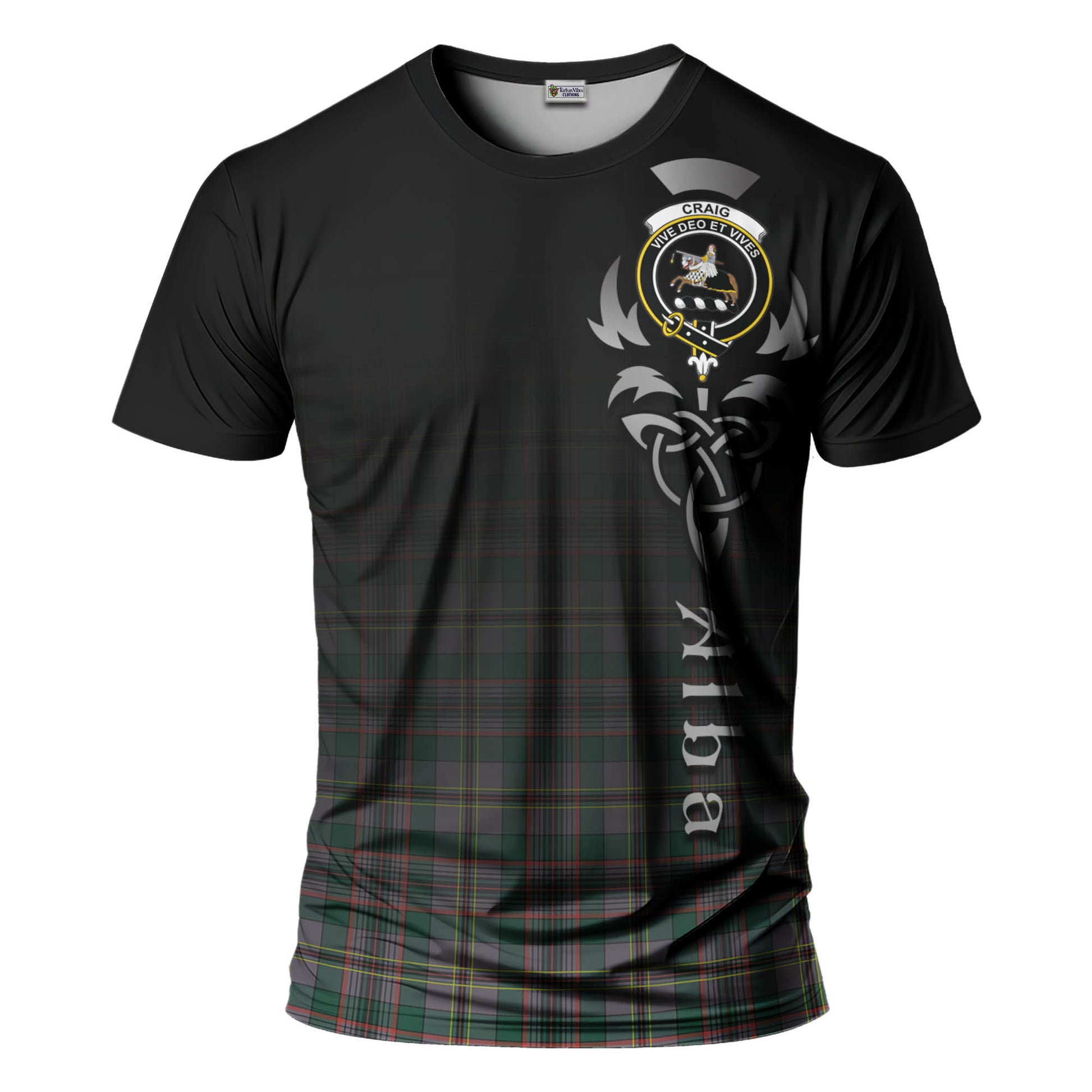 Tartan Vibes Clothing Craig Ancient Tartan T-Shirt Featuring Alba Gu Brath Family Crest Celtic Inspired