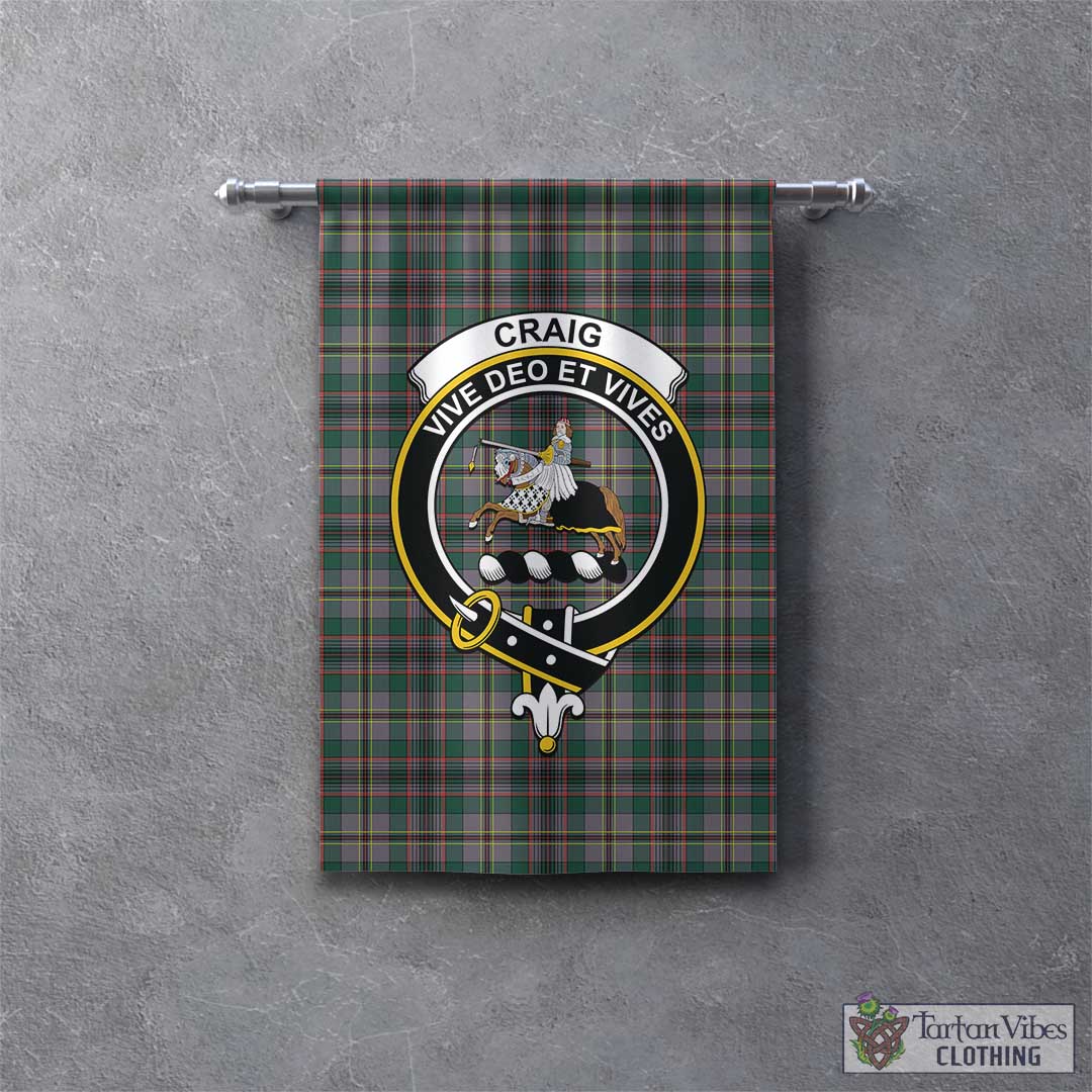 Tartan Vibes Clothing Craig Ancient Tartan Gonfalon, Tartan Banner with Family Crest