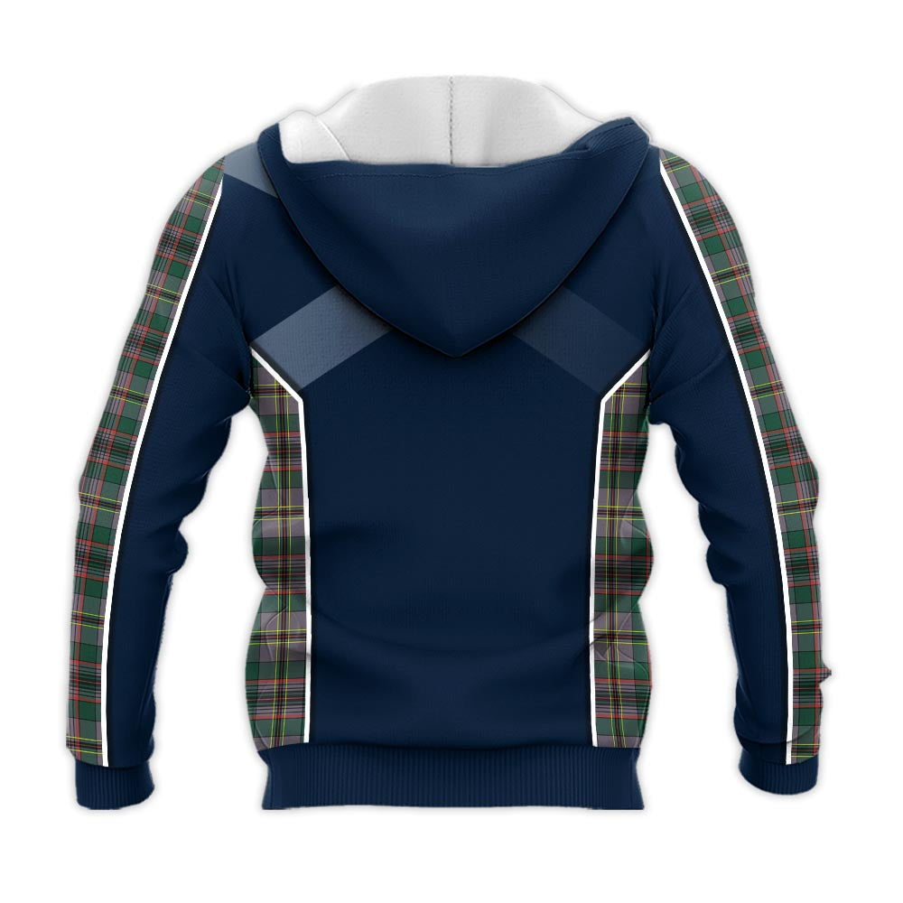 Tartan Vibes Clothing Craig Ancient Tartan Knitted Hoodie with Family Crest and Scottish Thistle Vibes Sport Style